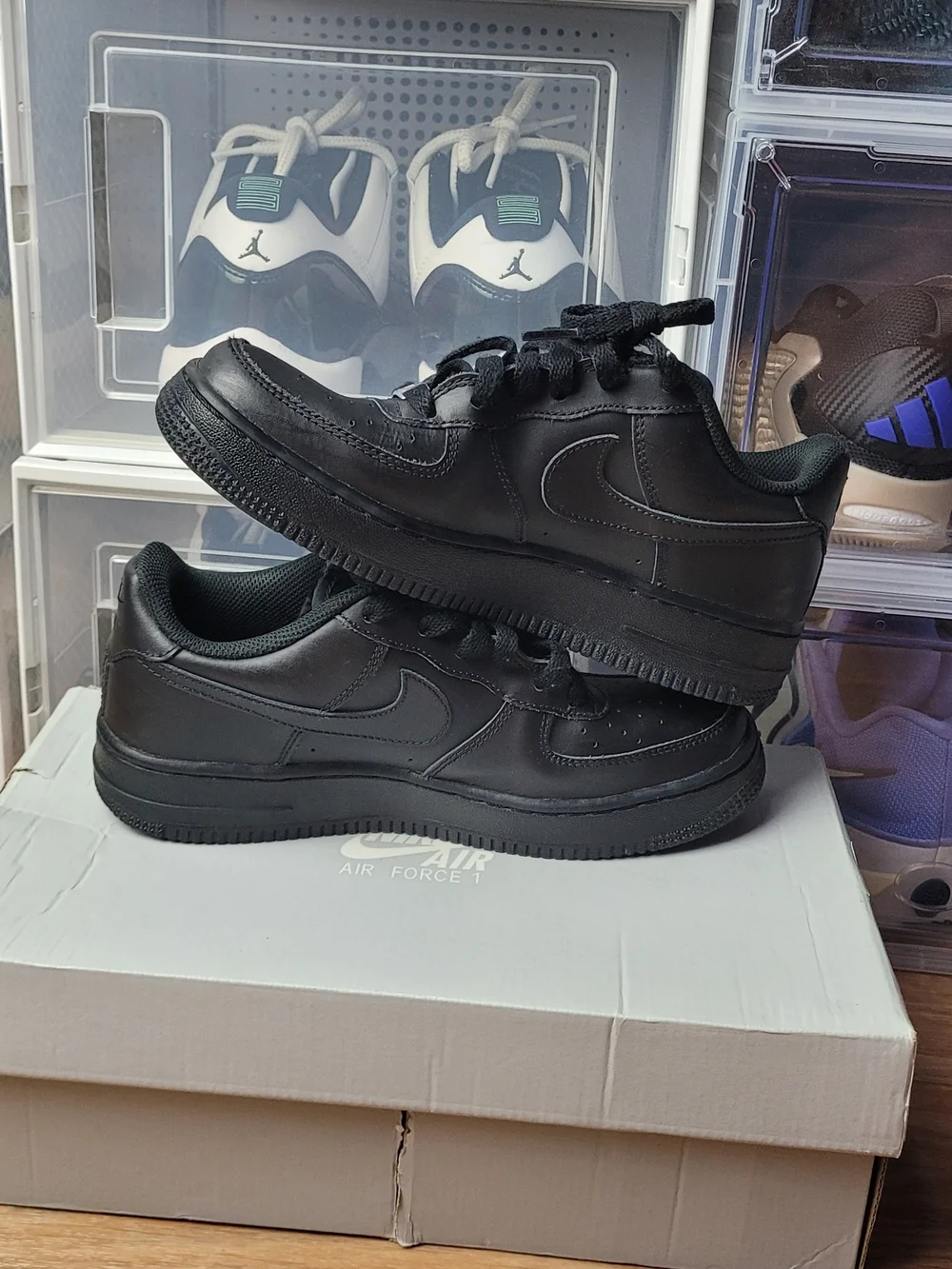 Big Kid's Nike Air Force 1 LE Black/Black (GS) (DH2920 001) - 5.5y